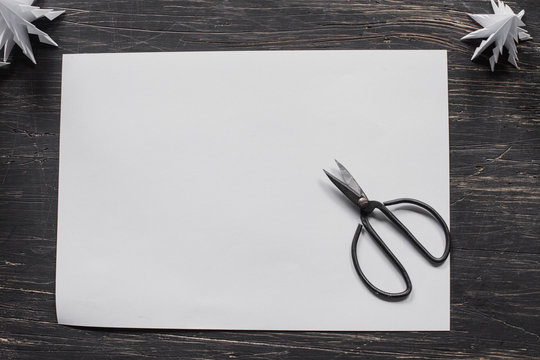 Origami Christmas tree making. Step by step, tutorial, flat lay