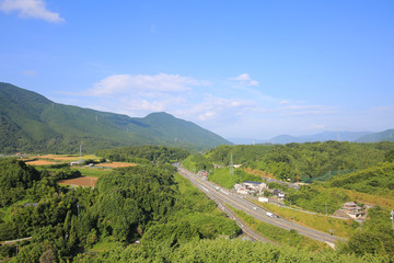 愛媛県内子町　竜王の砦から見た大洲方面