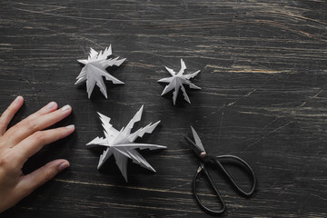 Paper Christmas tree making. Step by step, tutorial with hands