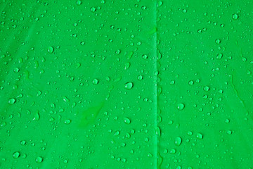 drops of water on green canvas