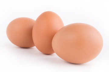 Three Eggs isolated on white background