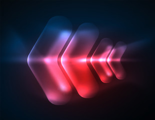 Futuristic neon glowing arrows techno background