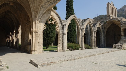 Fototapeta na wymiar bellapais monastery cyprus ancient architecture