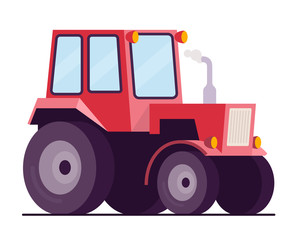 farm tractor, Vector flat style illustration, Isolated on white background, eps10 vector