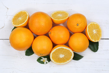 Orangen Orange Früchte von oben