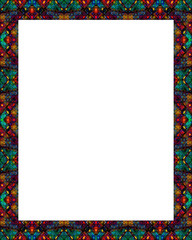 White Frame with Decorated Borders