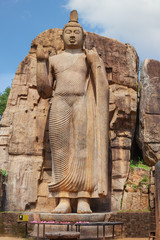 Big Buddha statue carved out of rock. Sri Lanka, Anuradhapura