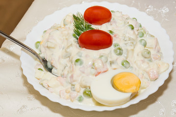 Russian Salad On Plate