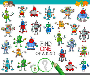 find one of a kind game with robot characters