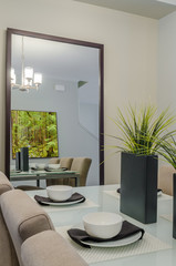 Modern dining room in luxury house.
