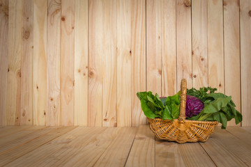 organic food background Vegetables in the basket
