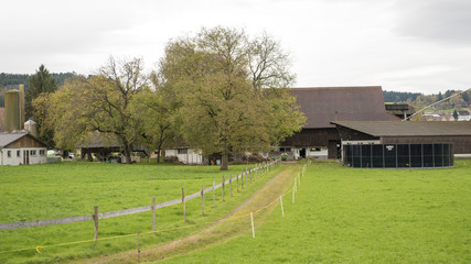 Engelberg, Switzerland, October 29;2017; Beautiful view of countryside village and mountain at autumn in Engelberg, Switzerland