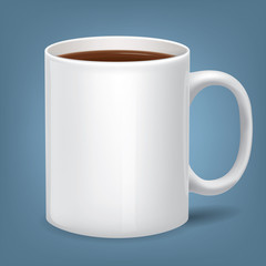 Vector cup, mug with tea or coffee 