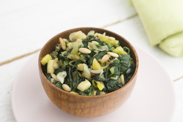 Spinach with ports and pinions