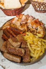 Mixed grill on plate