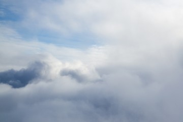 Over the clouds. Photo from plane.
