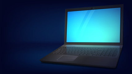 Vector illustration with a laptop