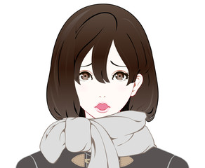 女性の表情 / 冬服 / ショック