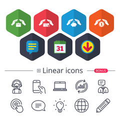 Hands insurance icons. Money savings signs.