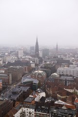 Aerial view to Hamburg city. Germany