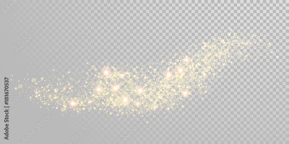 Poster christmas holiday golden glitter white background template of sparkling gold particles and shiny lig