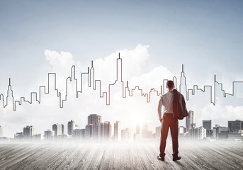 Motivation and inspiration concept with modern cityscape and bus