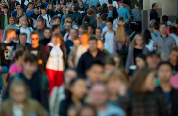 Crowd of people on the street. No recognizable faces