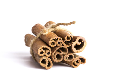 Cinnamon in a pile close up