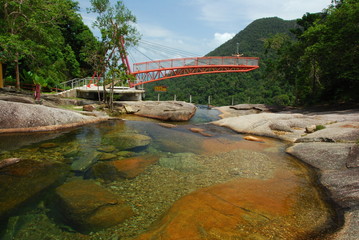 Fototapeta na wymiar Telaga Tujuh (Seven Wells Waterfall), Langkawi, Malaisie