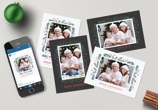 Set of Christmas Photo Greeting Cards 1