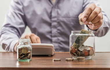 Saving money and account banking for finance business concept