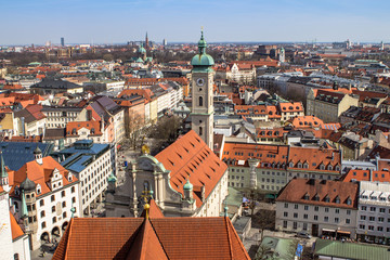 Fototapeta na wymiar Panorama view of Munich, Germany