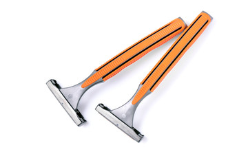 Razor equipment for shaver isolated on white background