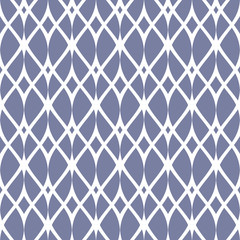 Fototapeta premium Vintage seamless pattern, thin wavy lines, elegant mesh. Blue and white colors. Fish net texture.