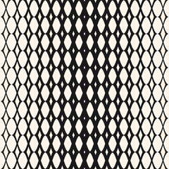 Halftone mesh seamless pattern. Vector monochrome geometric texture with gradient transition effect. Stylish modern background. Hipster fashion design for decoration, prints, textile, wrapping, covers