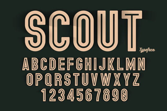 Vector decorative bold font design, alphabet, typeface, typograp