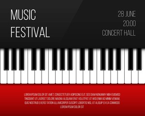 Creative vector illustration of piano keys. Art design jazz live concert music background. Abstract concept graphic element. Poster, flyer, leaflet or invitation template © happyvector071