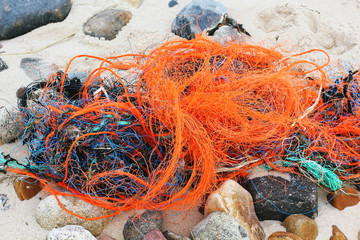 Plastic waste on the beach