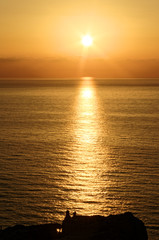 Beautiful sunset above the tyrrhenian sea