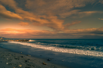 sunset on the sea
