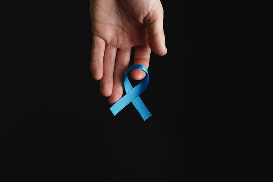 Prostate Cancer Ribbon, Colon Cancer Concept, Blue Ribbon