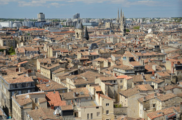 Panorama of the French city Bordeaux from above