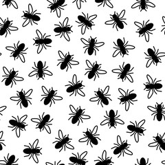 Seamless pattern with insects