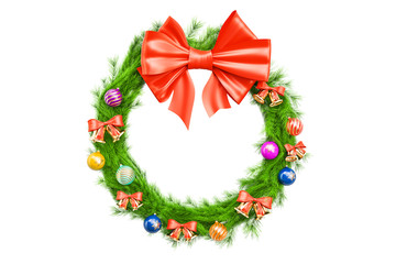 Fototapeta na wymiar Christmas Holiday Wreath, 3D rendering