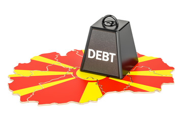 Macedonian national debt or budget deficit, financial crisis concept, 3D rendering