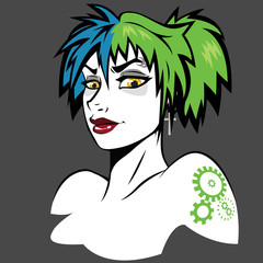 Cartoon character, girl, goth