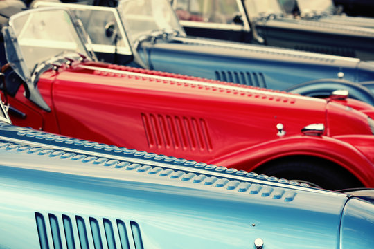 Line Of Classic Cars