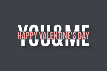 Valentines day banner design. lettering background.