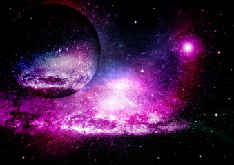 Obraz premium Stars, dust and gas nebula in a far galaxy