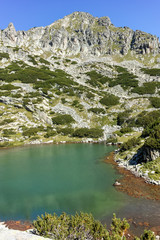 Fototapeta na wymiar Landscape with Dzhangal peak and Samodivski lakes, Pirin Mountain, Bulgaria